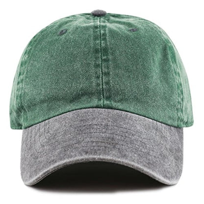 The Hat Depot 100% Cotton Pigment Dyed Low Profile Dad Hat Six Panel Cap - color: Green