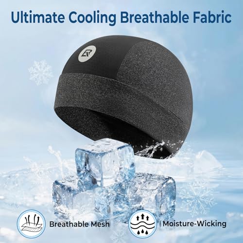 ROCKBROS Cooling Skull Cap Helmet Liner Sweat Wicking 2-Pack Black - color: Hemp Gray 2packs