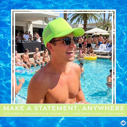 Funky Junque Blank Mesh Foam Lightweight Snapback Trucker Hat - color: Neon Lime