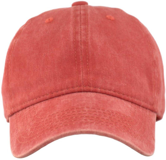 Vintage Washed Cotton Baseball Caps Men Women Adjustable Unstructured Low Profile Dad Hat - color: 1p-orange