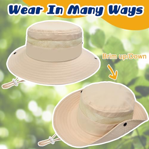 ZOORON Outdoor Kids Sun Hat UPF 50+ Quick Dry Bucket Hat for Boys Girls - color: 1pack-beige
