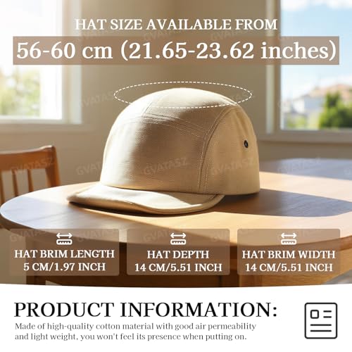 5 Panel Baseball Cap Soft Short Brim Hats for Men Cotton Trucker Hat Low Profile Dad Hats Cadet Caps Snapback Hats - color: Mg-pdym2585-beige