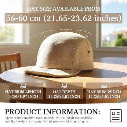 5 Panel Baseball Cap Soft Short Brim Hats for Men Cotton Trucker Hat Low Profile Dad Hats Cadet Caps Snapback Hats - color: Mg-pdym2585-blue