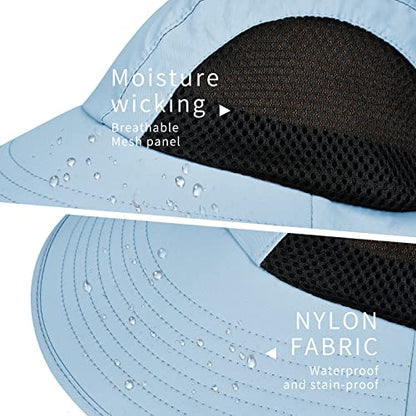 Sun Hat for Men Women with Neck Flap,UPF 50+ UV Protection Fishing Hat - color: 1pack-bluesleeves
