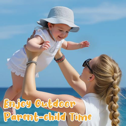 Muslin Baby Sun Hat Sun Protection Baby Toddler Bucket Hats for Boys Girls - color: Denim Blue+ Light Blue, size: 2-4T
