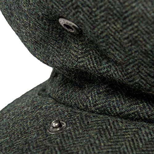 Men Wool Blend 8 Panel Newsboy Cap - color: Herringbone Green, size: 7 5/8