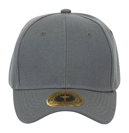 TOP HEADWEAR Adjustable Baseball Structured Cap Hat - color: Charcoal