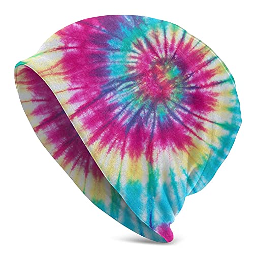 Gamepad Print Slouchy Beanie Skull Caps Chemo Hats Baggy Headwear for Men Women Jogging Cycling - color: Tie Dye Rainbow