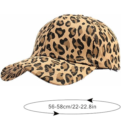 Women's Men's Fashion Baseball Cap Adjustable Strapback Hats Dad Hat Visor Sports Hat - color: Khaki Leopard