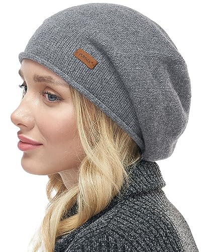 FURTALK Slouchy Beanies for Women Winter Hats Soft Warm Beanie Hat Ladies Knitting Skull Beanies - color: Mixed Light Grey