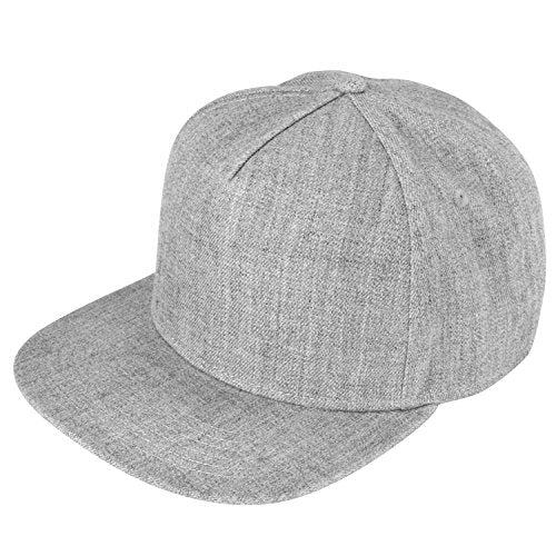 DALIX Premium Wool Blend Hat Flat Bill Cap Snapback Black Dark Gray Maroon Light - color: Light Gray
