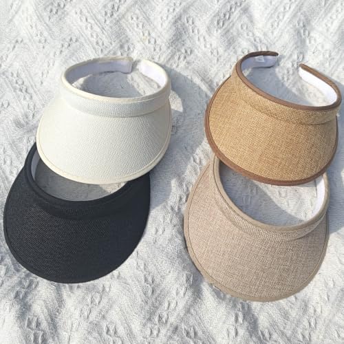 Sun Visor Hat for Women Men Clip On Outdoor Sports Cap - color: Khaki