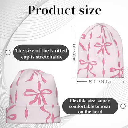 Unisex Stretch Knit Beanie Hat - color: Rope Bow