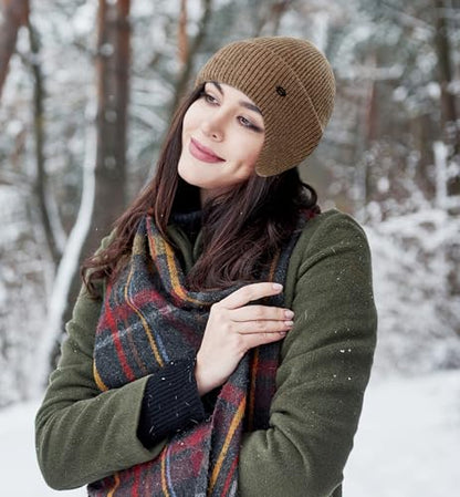 HiRui Knit Beanie Hats Winter Hats Ear Covers for Men Women-Warm Daily Headwear - color: Khaki