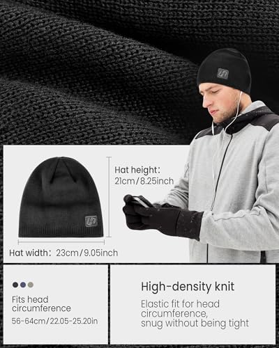 HASAGEI Beanie Hats for Men & Women, Winter Knit Beanie Hat, Warm Soft Beanies for Outdoor Work, Running, Hiking, Skiing