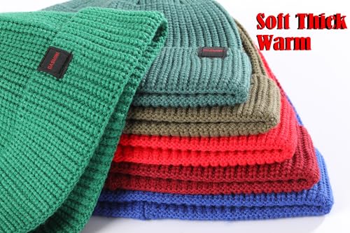 Fisherman Beanie Hats for Men Women,Knit Trawler Skull Cap,Watch Cap,Spring Fall Winter Warm Short Hats - color: (Thick Stretchy)-bottle-m