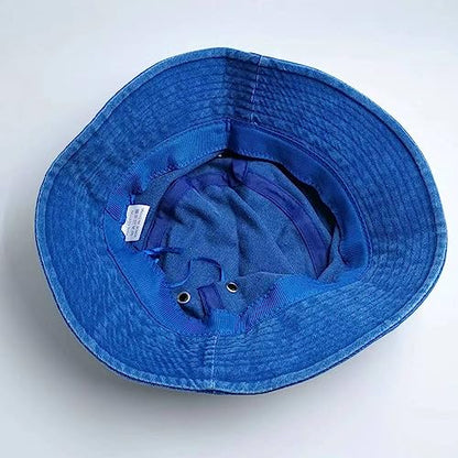 Premium Cotton Bucket Hats,Packable Hats for Men Women,Summer Bucket Hat,Fishing Sun Hats - color: Blue