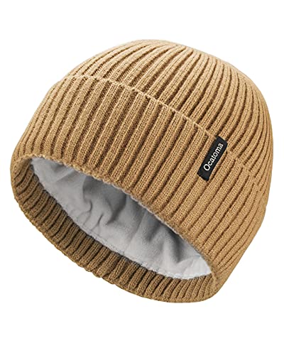 Ocatoma Beanie for Men Women Warm Winter Knit Cuffed Soft Ski Hats Unisex - color: Ginger Yellow