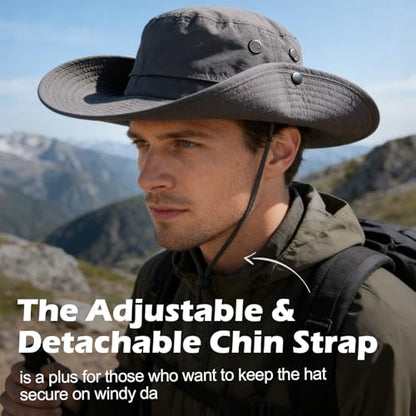 XL/XXL Oversized Sun Hat for Men Women, UPF 50+ Wide Brim Bucket Hat - color: Dark Gray, size: Medium-Large