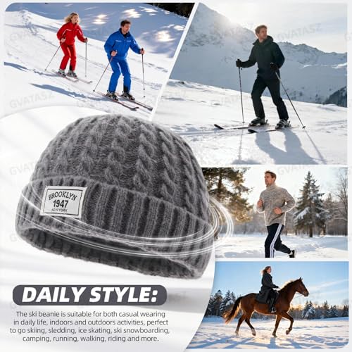 Soft Winter Knitted Hat Skull Cap Sailor Caps Cuff Beanie Cold Weather Brimless Knit Hats Warm Ski Hat Landlord Hats - color: Mg-zzm25101-black