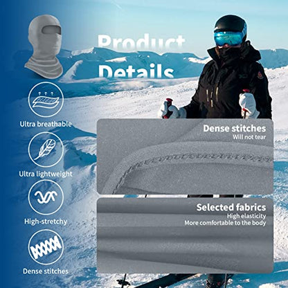 YESLIFE Summer Balaclava Ski Mask for Men&Women, Face Mask - color: Light Grey