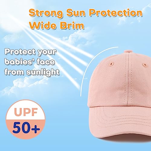 Peecabe Plain Toddler Baseball Hat Unisex Cotton Kids Trucker Hat Adjustable Baby Boys Sun Caps Girls Baseball Cap 1-5Y - color: Light Pink, size: 2-4T