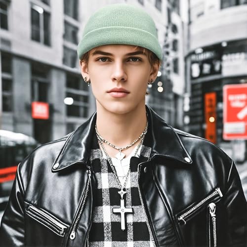 Croogo Beanie Docker Cap Rolled Cuff Brimless Hat Worker Sailor Skullcap - color: Ct49-new Green