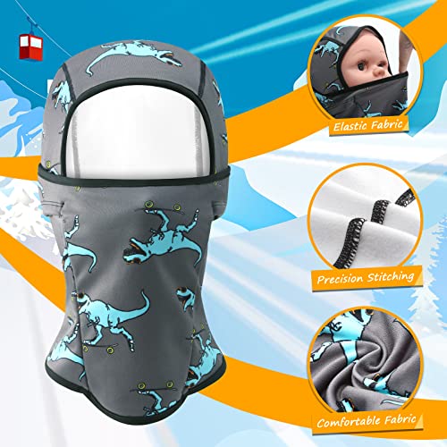 BAVST Toddler Boys Winter Balaclava Hat Windproof Kids Warm Ski Full Face Cover Baby Girls Cold Weather Snow Hat - color: C-cool Dinosaur, size: 2-8 Years