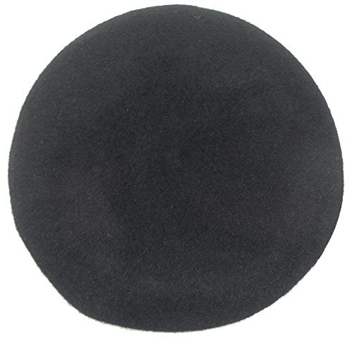 Mens Ladies Military Hat Army Beret Leather Trim with Ribbon - color: Black, size: Medium