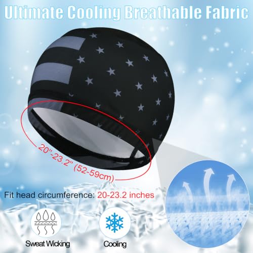 Cooling Skull Caps for Men Hard Hat Helmet Liner Cycling Cap Running Beanie - color: 1pcs Us Flag Gray