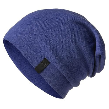 Warm Slouchy Beanie Hat - Deliciously Soft Daily Beanie in Fine Knit - color: Cobalt Blue