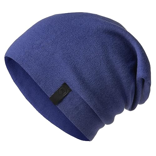 Warm Slouchy Beanie Hat - Deliciously Soft Daily Beanie in Fine Knit - color: Cobalt Blue