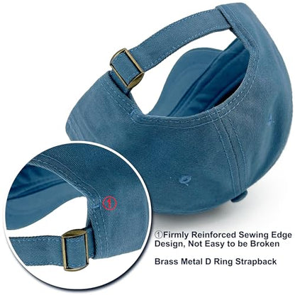 Loneshark Short Brim Baseball Cap for Running Small Bill Umpire Hat - color: Lakeblue