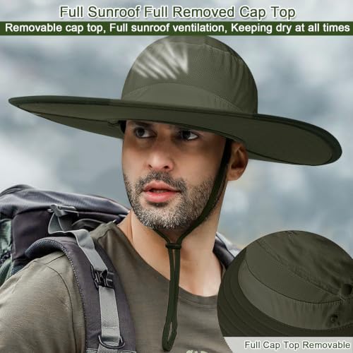 Cooltto L/XL/XXL Wide Brim Sun Hat UPF 50+ UV Protection Boonie Hat