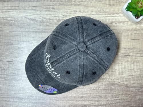 Adjustable Embroidery Animal Baseball Hat for Kid Toddler Child - color: Dream Big (Washed Black)