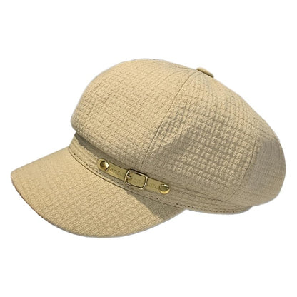 Elegant Lightweight Breathable Cap - 1pc Classic Newsboy Hat Solid Color Fashionable Hats for Women - color: Khaki