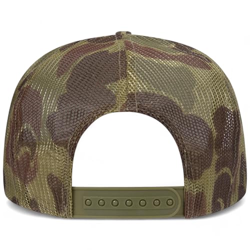 Game Day Flag Hat - color: Dark Green Camo Foam Mesh Back