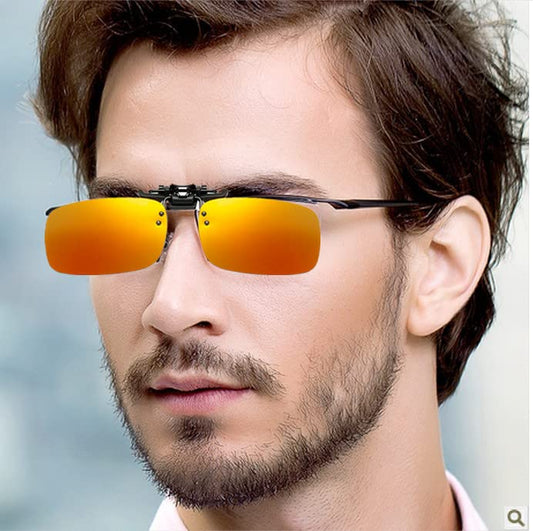 Clip on Flip up Polarized Lens For Prescription Glasses UV Protection Sunglasses (Clear lenses not Polarized) - color: 6 Pcs Mixcolor