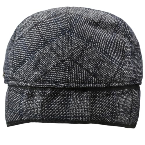 Men's Newsboy Cap with Earflaps Flat Ivy Caps Gatsby Golf Cabbie Hats - color: Blue Square