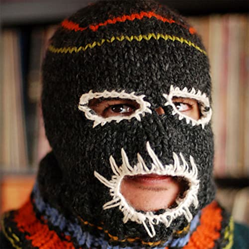 Balaclava Distressed Halloween Funny Balaclava Face Mask Scary Balaclava Hooded Party Hat Knitted Hat Beanies - color: J