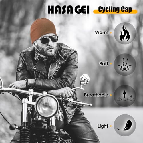 HASAGEI Beanies Skull Caps for Men, Women Warm Helmet Liner Cycling Cap Soft Lightweight Beanie Hat Antistatic Running Beanie - color: Dark Brown