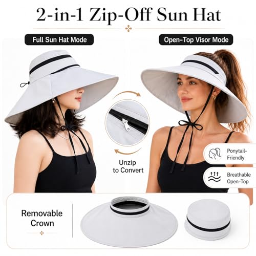 Women Wide Brim Sun Protection Hat Summer Fishing Hats - color: Gray