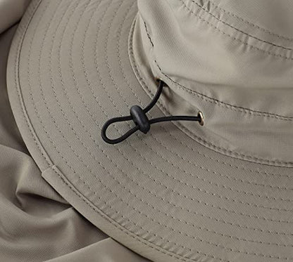 Home Prefer UPF50 Mens Sun Hat with Neck Flap Quick Dry UV Protection Cap Womens Wide Brim Fishing Hat Neck Flap Beach Garden - color: Light Green