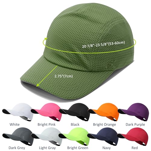 GADIEMKENSD Women's Race Day Running Cap Performance Mesh Hat - Excellent Ventilation, Lightweight, Reflective Safety - color: Dark Green