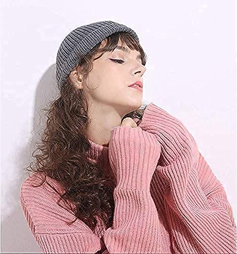 ROYBENS Swag Wool Knit Cuff Short Fisherman Beanie for Men Women Winter Hat - color: 1pcs-gray