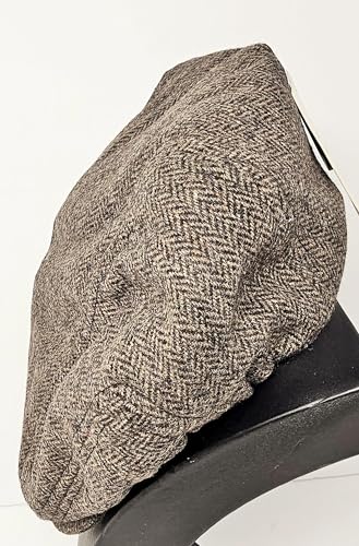 Traditional Men's Irish Flat Cap, 100% Wool Tweed, Made in Ireland - color: Brown, size: Large