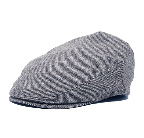 Born to Love Flat Scally Cap Boy's Tweed Page Boy Newsboy Baby Kids Driver Cap Hat - color: Grey Stripe, size: X-Large