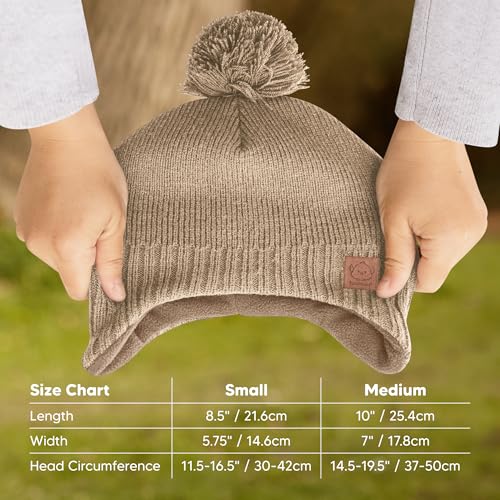 KeaBabies Baby Beanies, Winter Baby Hats for Boys, Girls (Taupe, 6-36M) - color: Taupe