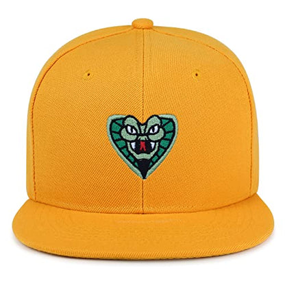 Snake Hip-Hop Snapback Hat Embroidered Baseball Cap Cobra - color: 09. Yellow