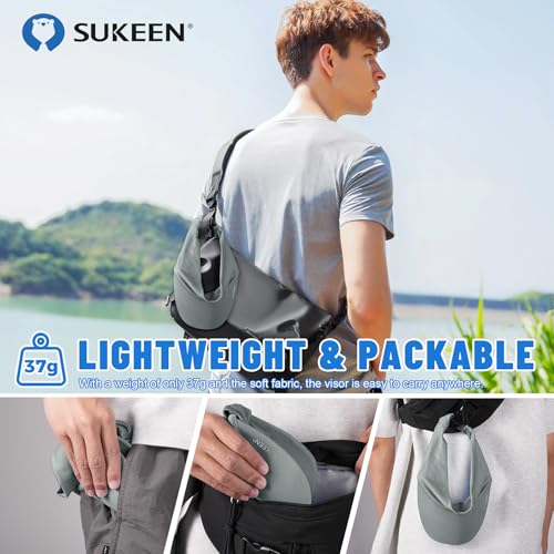 Sukeen Cooling Stretchy Sun Visor for Women Men UV Protection Cooling Hat - color: Dark Gray